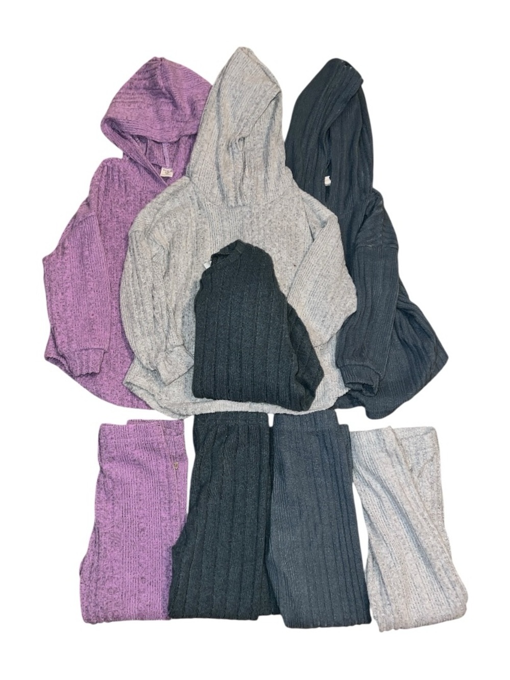 Girls Matching Sets Bundle Ribbed Neutrals Size 5 - Picture 2 of 5